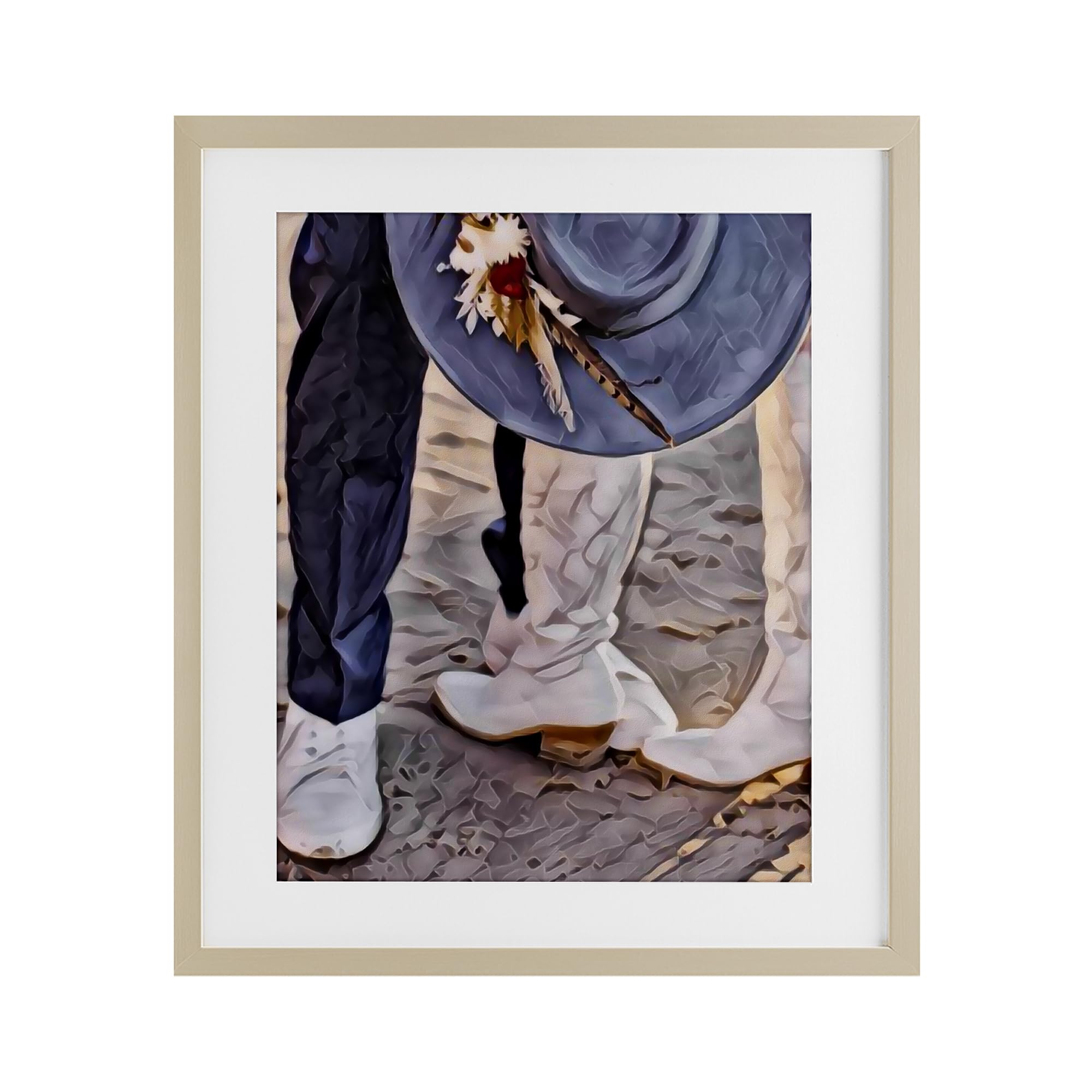 Stupell Industries Elope In The Desert Gray Framed Print Under Glass, design by Jesse Keith, 21 x 17