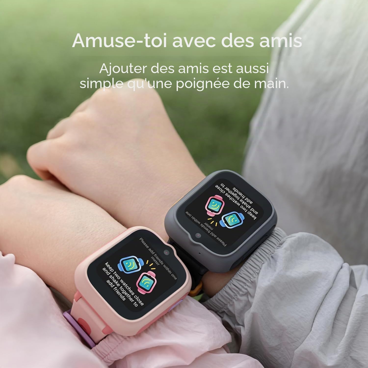 TCL Movetime MT48 Montre Intelligente pour Enfants - Bleu, 4G, GPS Double fréquence L1+L5, appels vidéo, Bouton SOS, IP68, Dessin IA, Batterie 900 mAh, 2,5 Jours, contrôle Parental, Gris foncé