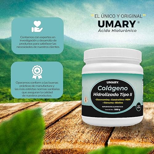 Miniatura 6 de Umary - COLÁGENO HIDROLIZADO TIPO II - Polvo para preparar Bebida con Biotina 500 mg