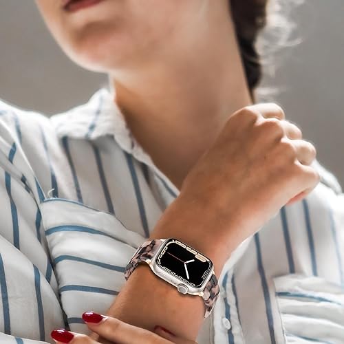 Miniatura 7 de Correas de resina para Apple Watch, correa de resina de tortuga para iWatch compatible con iWatch Series SE7654321 de 1.496 pulgadas, 1.575