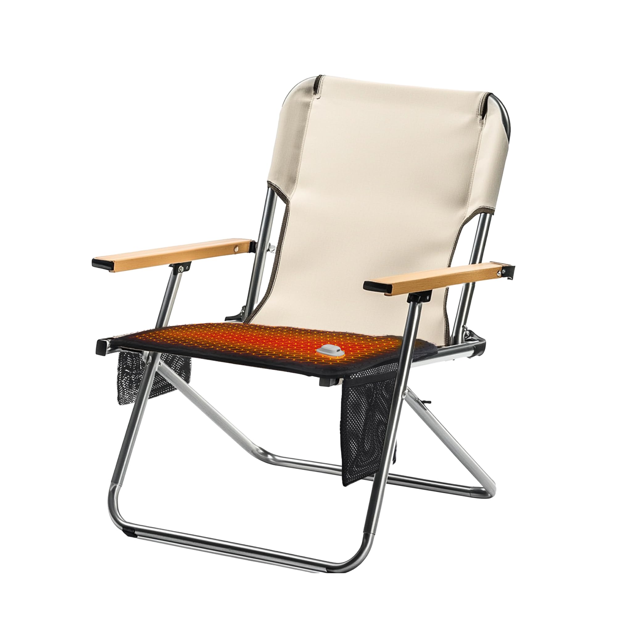 ALLINCOZY Portable Heated Seat Mat for Outdoor and Indoor, Heated Bleacher Pad, USB Heated Seat with 2 Pockets for Camping, Sports, Office (Power Bank Not Included)