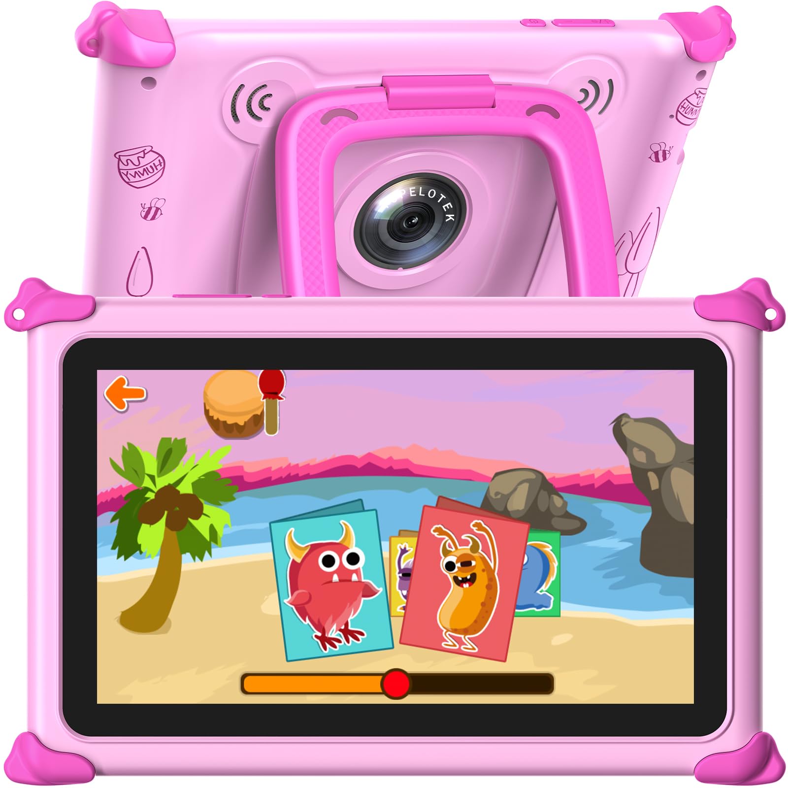 Kids Tablet 7IN Toddler Tablets for Kid, Android Childrens Tablet for Toddlers with Parental Control, Camera, Shockproof Case, Kids Education App Learning Tablets for Boys Girls Ages 3-7 Years