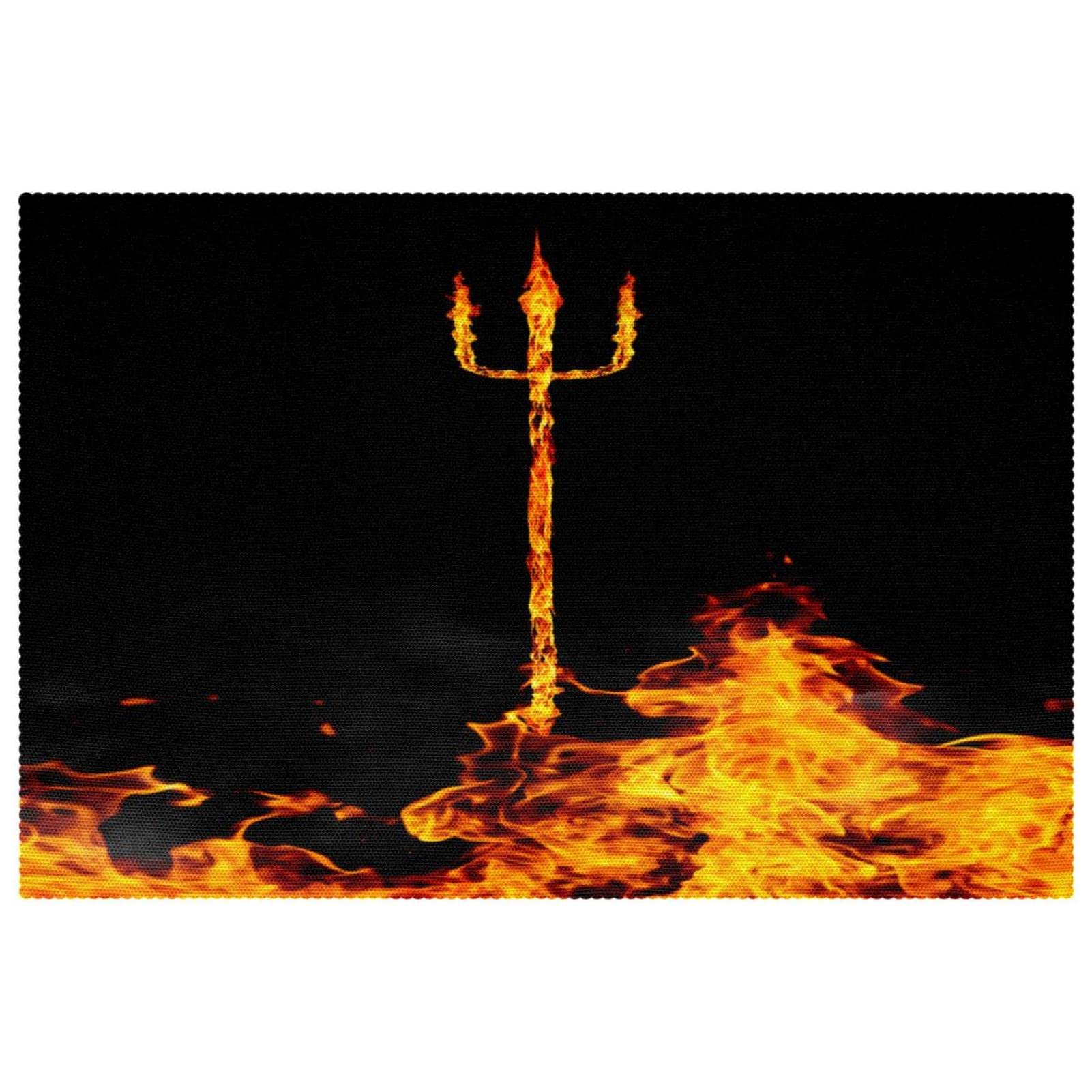 Sets de table abstraits Trident lot de 4 en tissu Oxford lavable