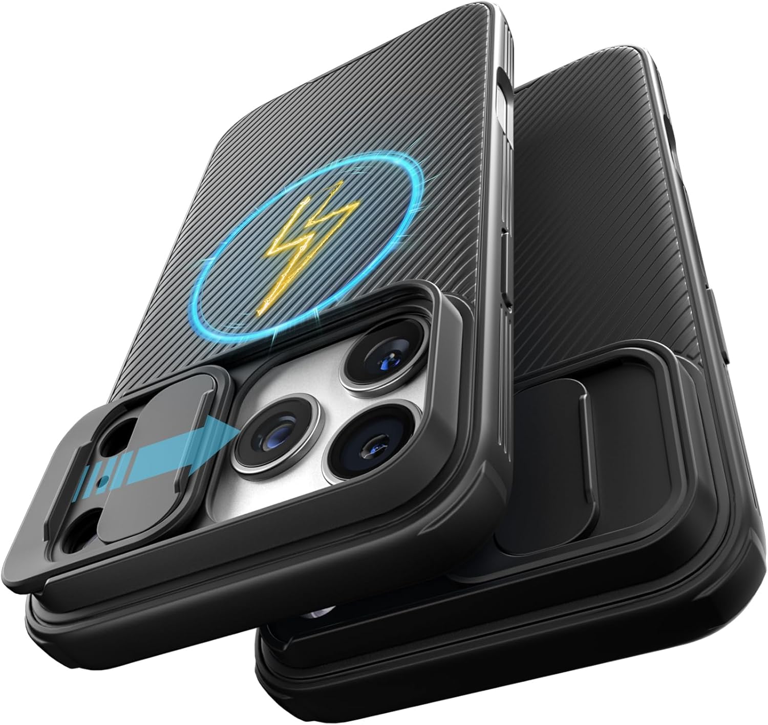 CloudValley for iPhone 17 Pro Max Case Magsafe, [Dual-Slide Lens Cover] [4-Corner Shockproof Airbags] [Anti-Lost Lanyard Hole] Heavy-Duty Shockproof Portection for iPhone 17 Pro Max 6.9 inch, Black