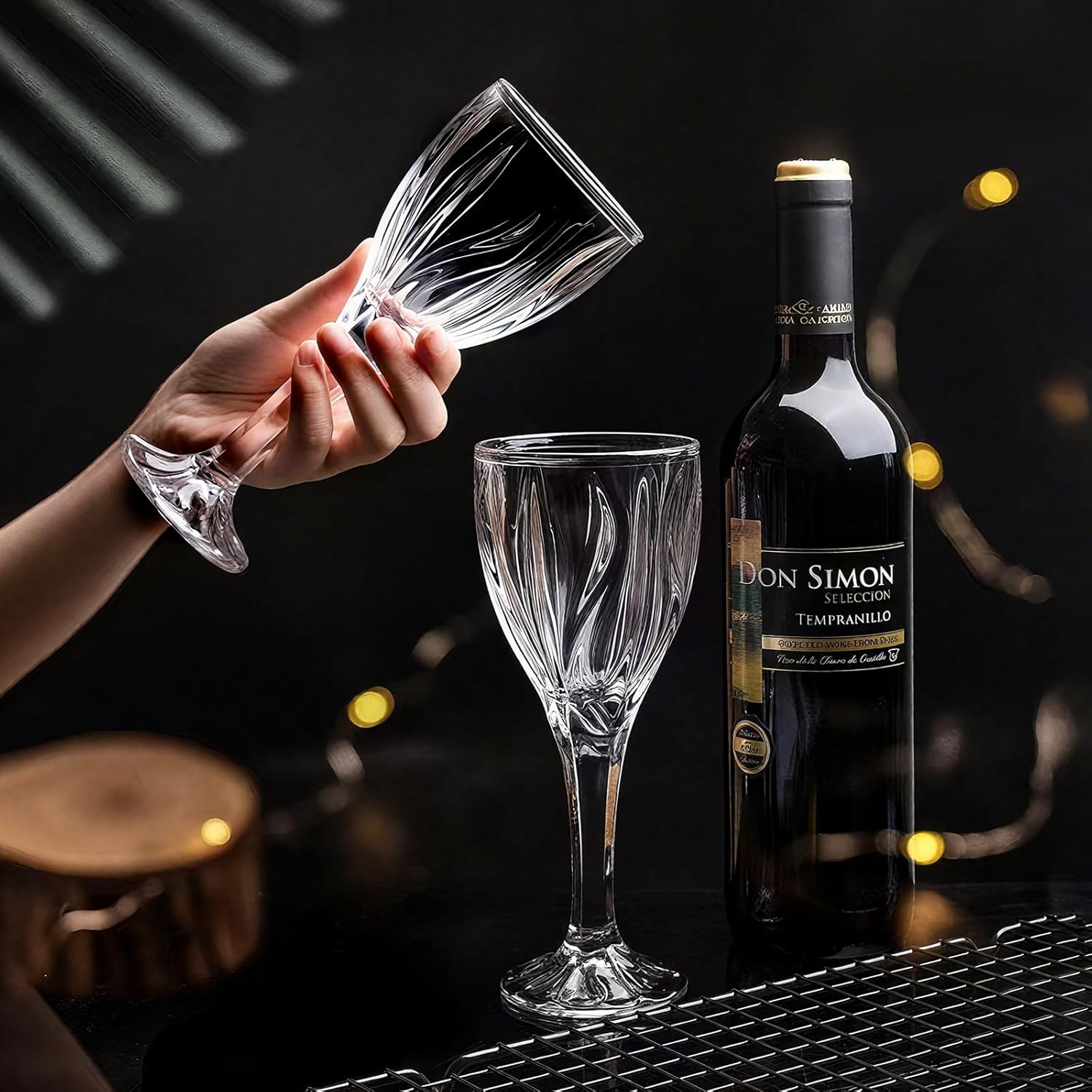 KAMMAK Wine Glasses Set of 2, 8 oz Hand Blown Crystal Bordeaux Wine Glasses, Smooth Rim & Long Stem, Perfect for Red & White, Daily Use, Wedding Anniversary or Birthday Gift with Gift Box, Ocean