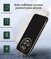 Vista 5 de Compatible con Honor Magic 5 Pro Funda de silicona rosa, chapado Honor Magic 5 Pro, funda delgada y suave a prueba de golpes (negro)