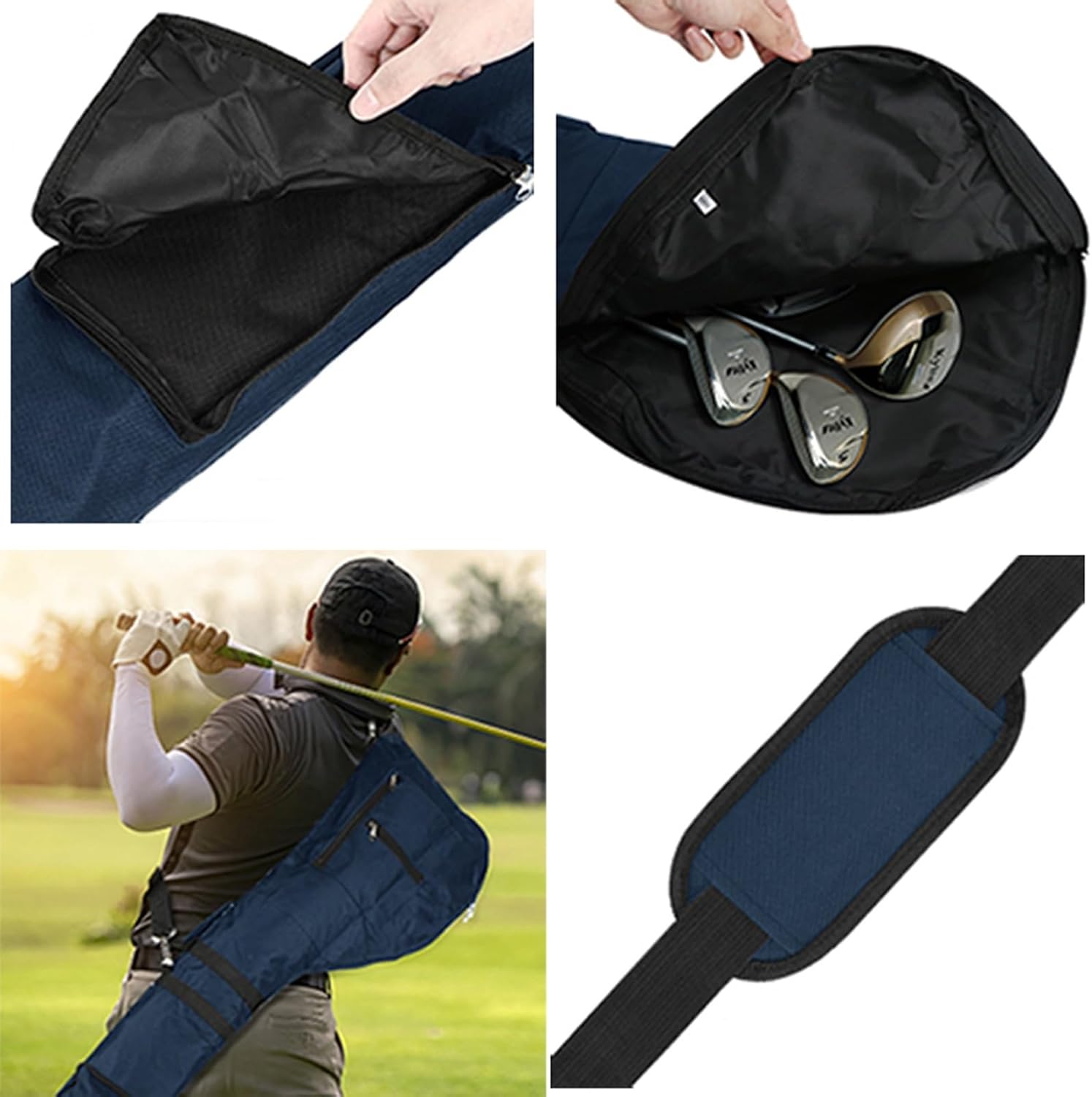 Golf Club Travel Bag, Golf Sunday Bag, Multiple Storage Pockets, Clubs Organizer Lightweight Easy to Carry, for Golf Course & Travel