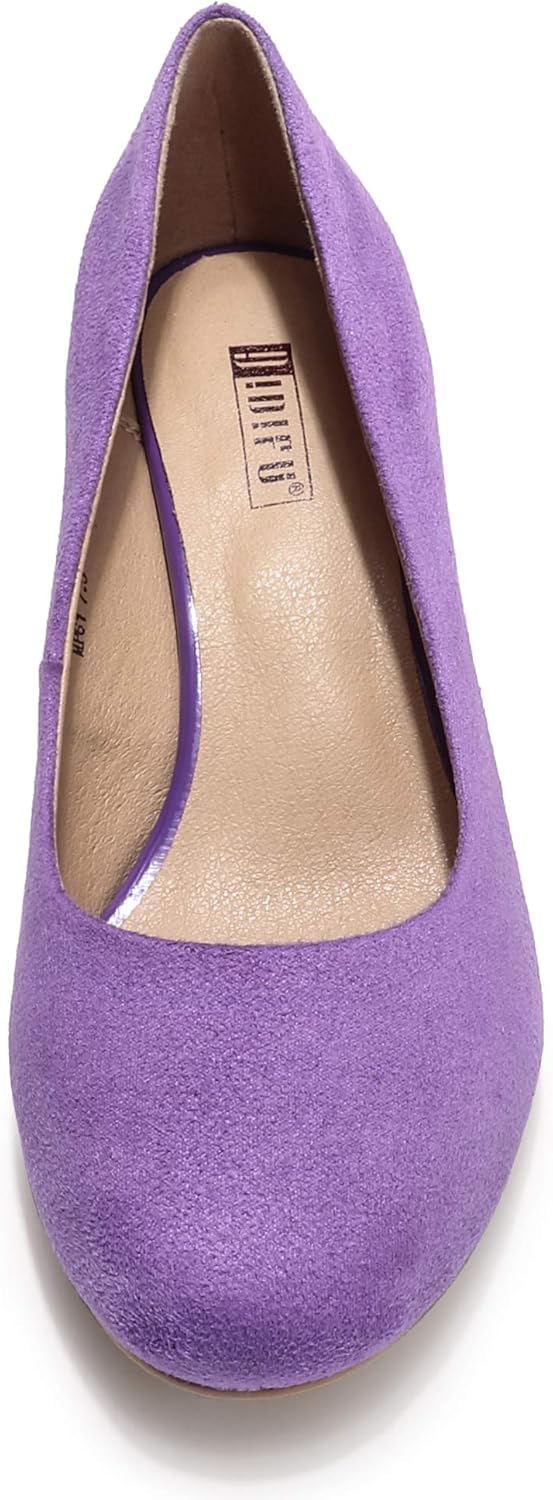 IDIFU Women's Classic Low Heels Dress Pumps 2 Inch Kitten Heel Round Toe Office Wedding Shoes - Image 2