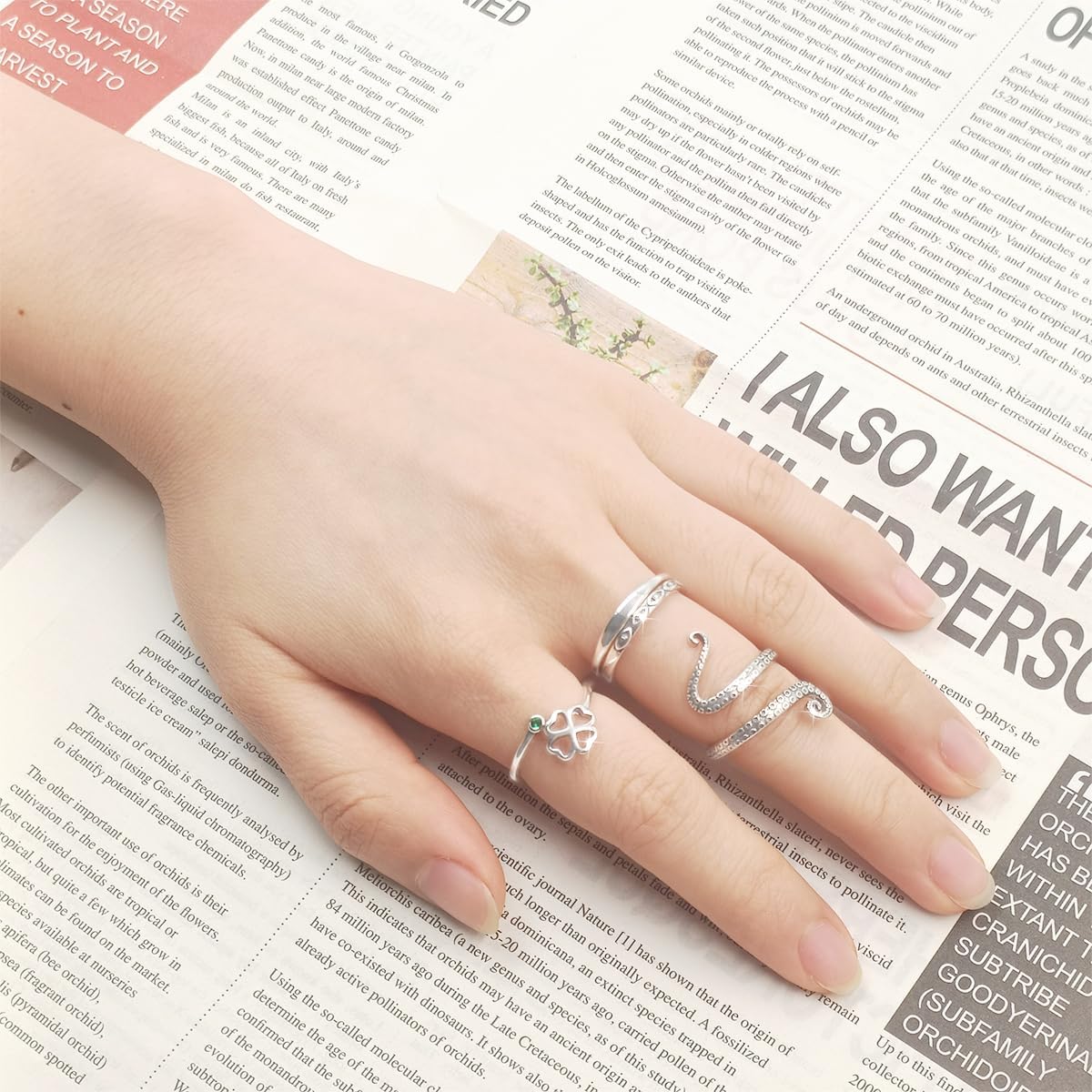 PARCOM S925 Sterling Silver Rings for Women, Vintage S925 Sterling Silver Rings For Women and Men,Great Choice for Mother's Valentine's Christmas Day Birthday Party Fashion Jewelry - Image 5