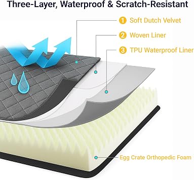 Orthopedic Egg Crate Foam Small Medium Dog Bed
