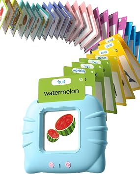 Airbition Talking Flash Cards for Toddler 1 2 3 4 Year Olds, 510 Words | Montessori Language Learning Toys with 31 Themes, Childrens Sensory Toys, Pocket Speech Therapy Device for Children