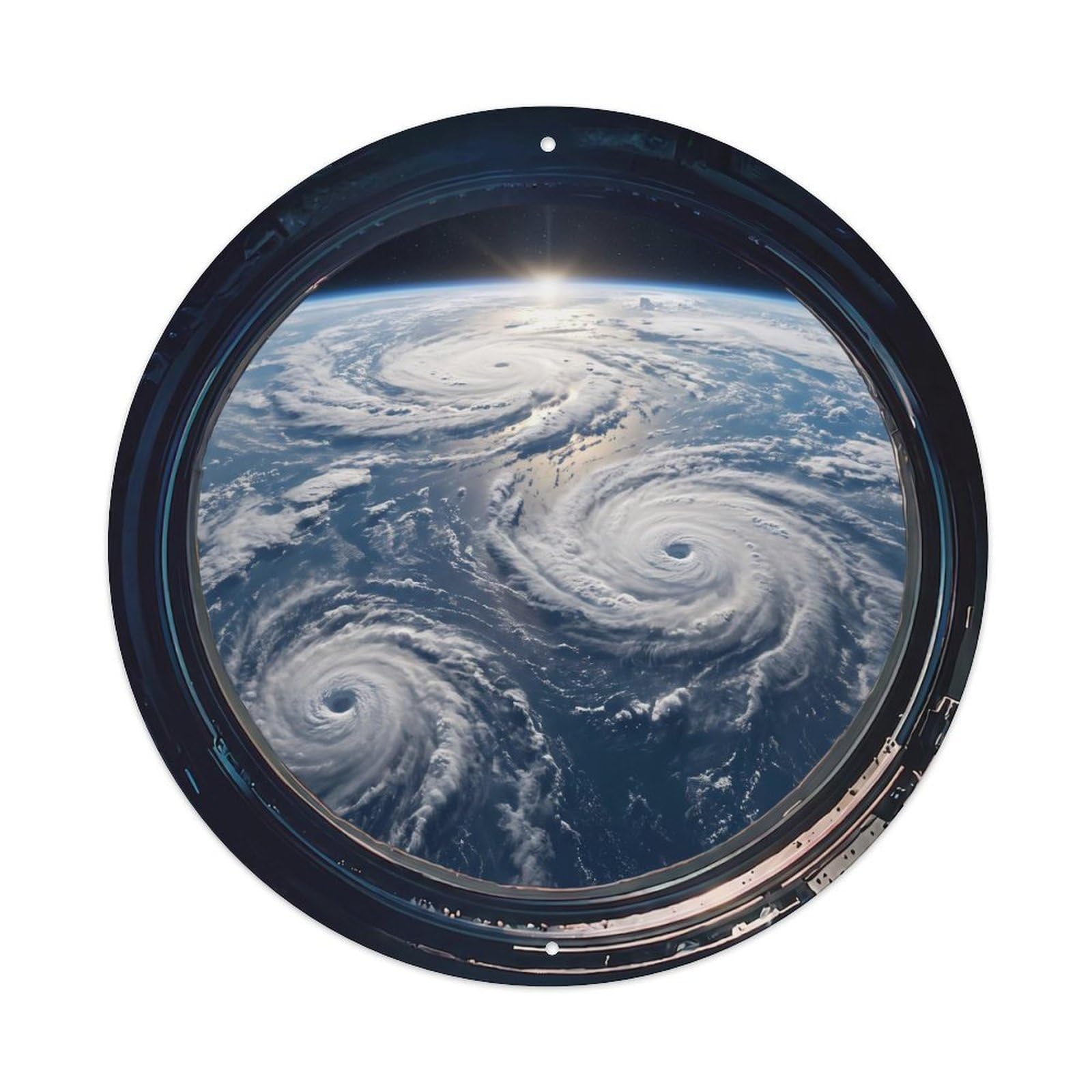 Earth Cloud Swirl View Metal Tin Sign