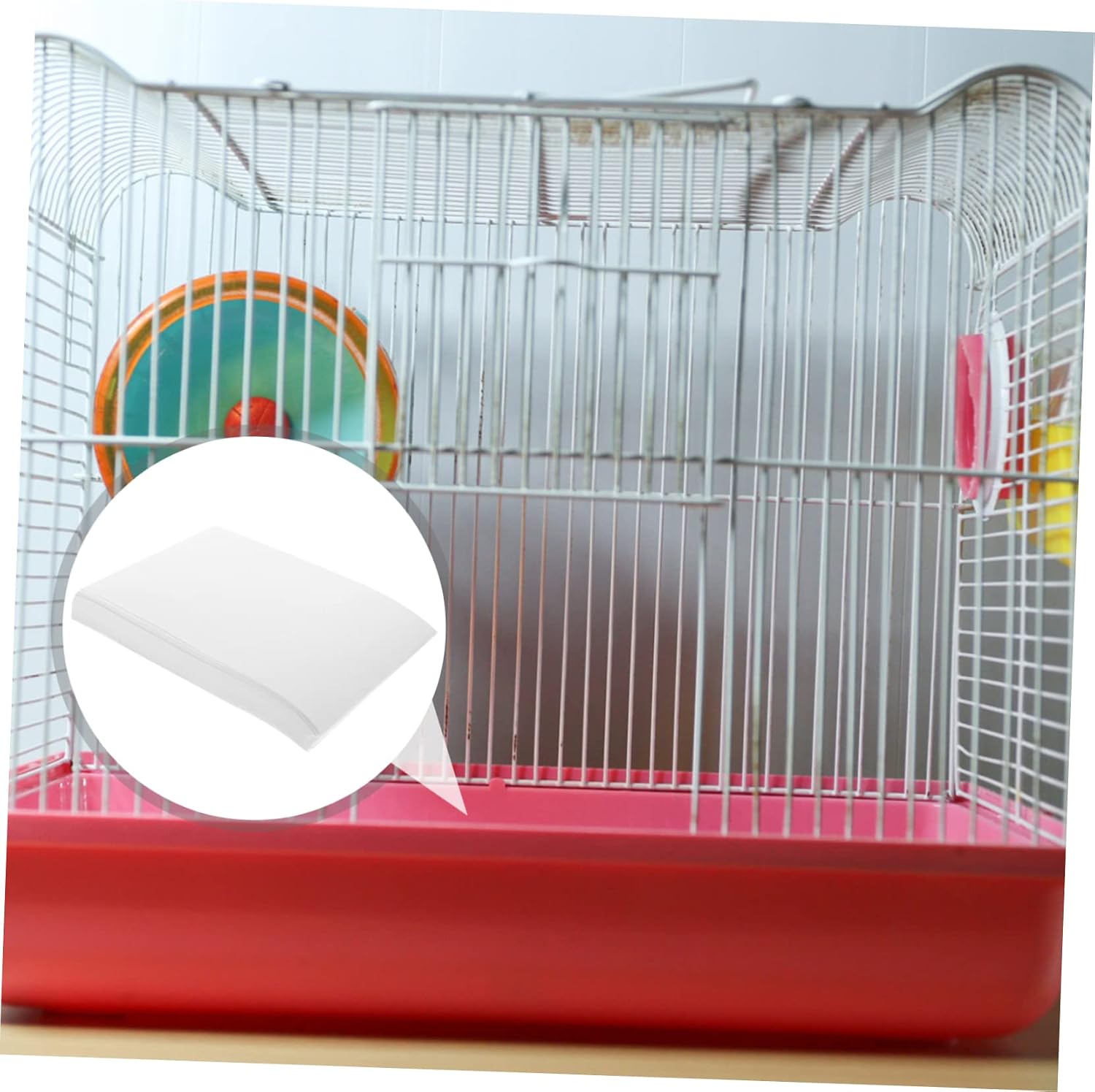 ibasenice 100pcs Disposable Bird Cage Liners Absorbent Paper Mats for Parrots Cage Cushions for Bird Promotes Healthy Environment