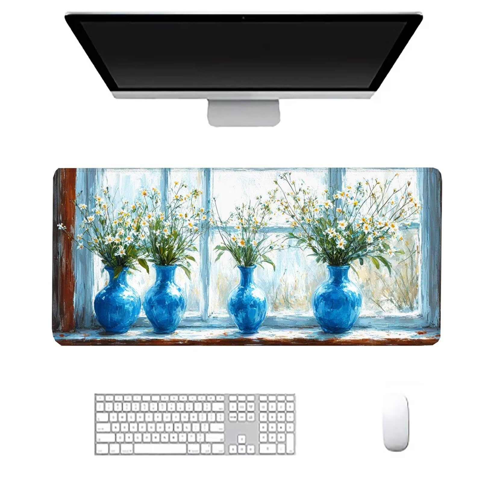 Podkładka pod mysz bukiet duża podkładka na biurko dla graczy stokrotka XXL podkładka pod mysz 1200 x 600 x 3 mm niestandardowa podkładka pod mysz, ochraniacz na biurko na biurko, do domu Deco