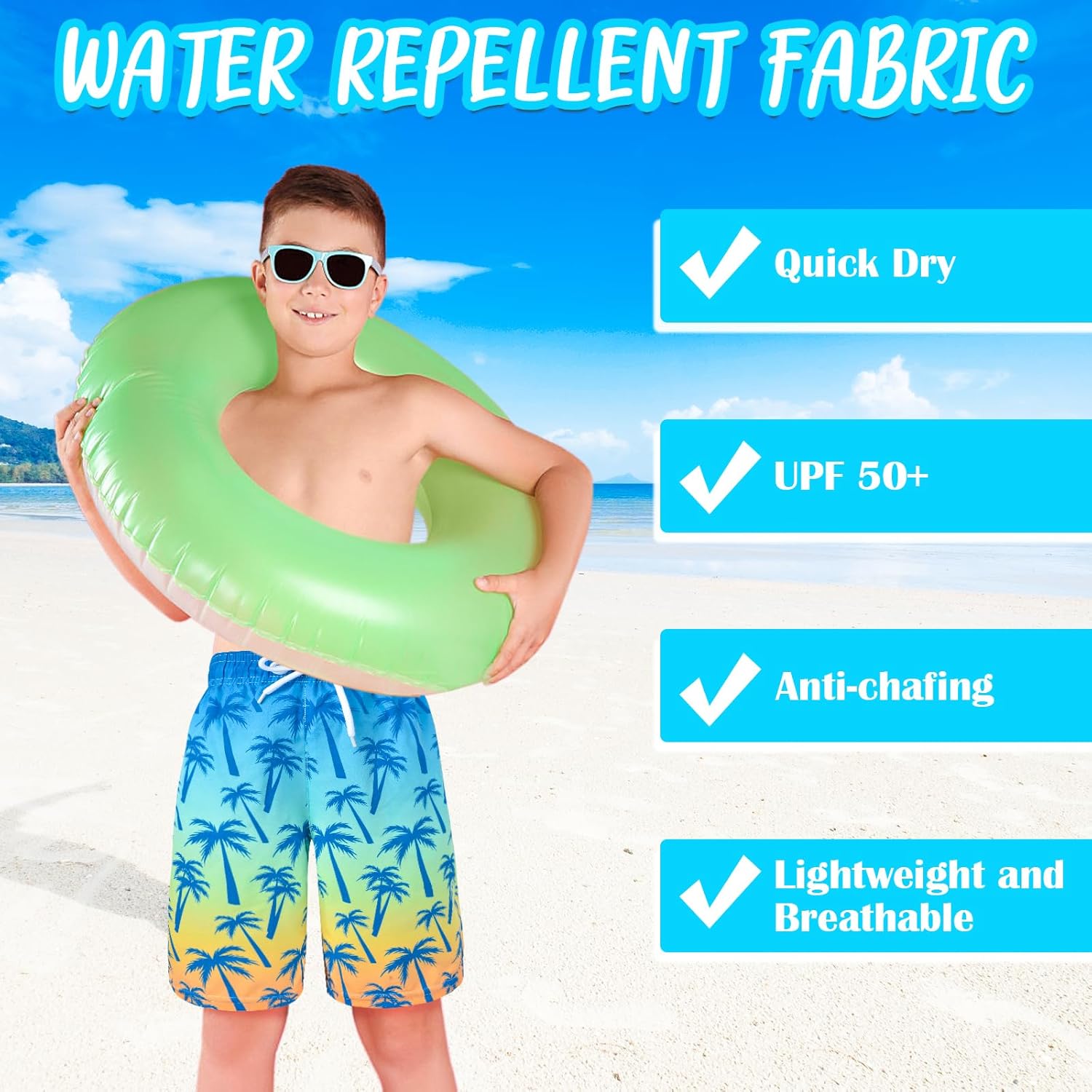 OlyPegic Boys Swim Trunks with Boxer Brief Liner Compression Boy Bathing Suit Quick Dry Beach Swimsuit Toddler Swim Shorts - Image 5