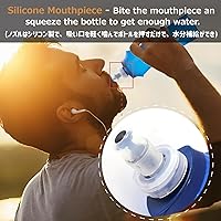 Vista 4 de Azarxis - Botellas plegables de frasco suave de TPU, libres de BPA, 250ml 350ml 500ml 600ml para cinturón de hidratación, mochila, correr