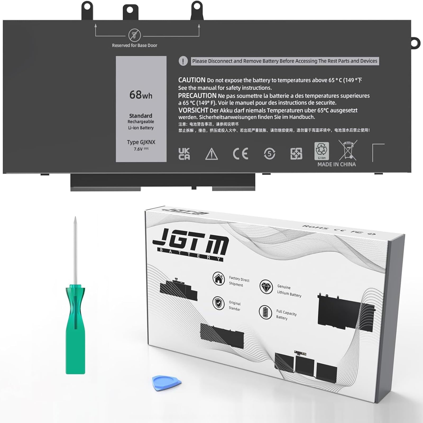 GJKNX Battery for Dell Latitude 5480 5490 5580 5590, Compatible with Latitude 5280 5288 5290 5488 5491 5495 5591E5480 E5580 E5490 E5590 Precision 15 3520 3530 Series Laptop Battery
