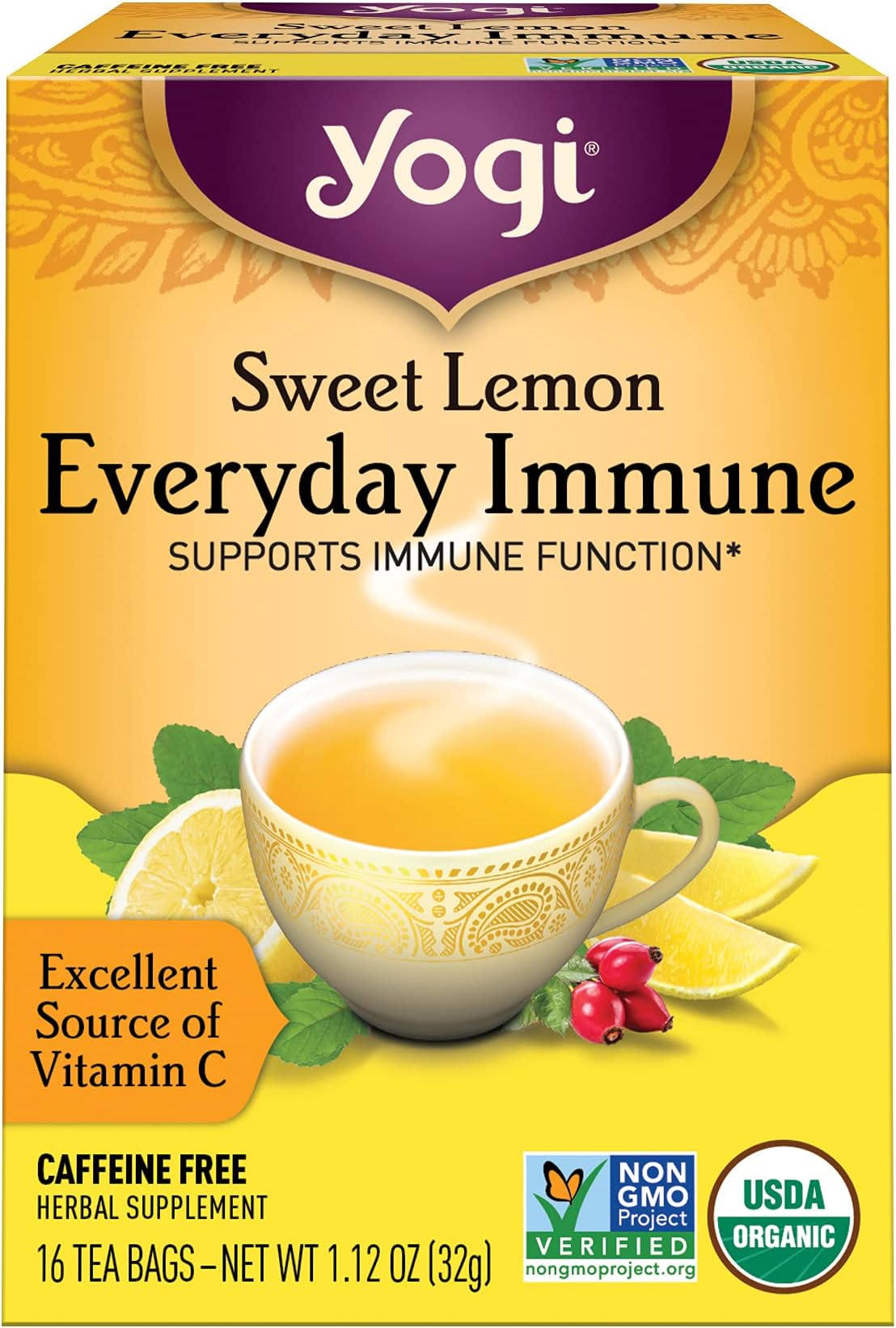 Tea Everyday Immune Sweet Lemon Organic, 16 Count