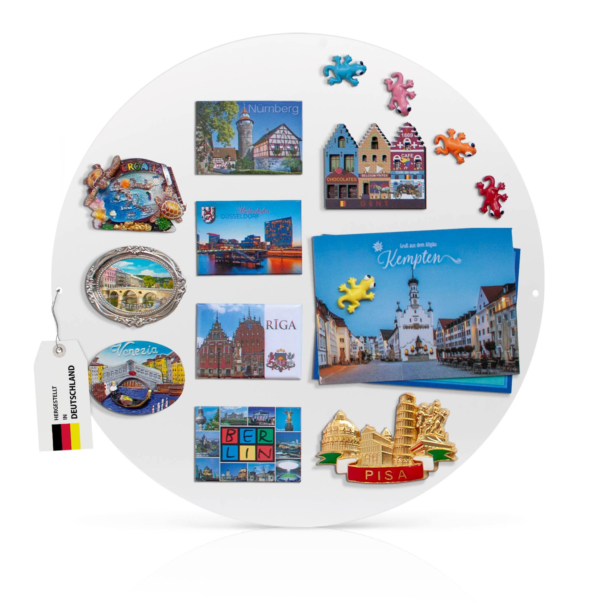 Banjado® Magnettafel 30 X 75 Cm – Magnetwand Aus Metall Mit Bambusdesign, Inkl. 4 Magnete & Montageset