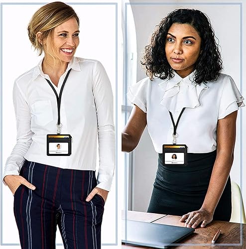 Miniatura 21 de Azrra Cordones para tarjetas de identificación, cordón con 1 soporte para identificación y 4 ranuras para tarjetas de crédito, soporte vertical