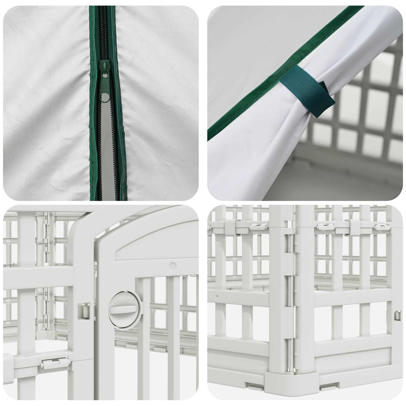 vidaXL 6 pannelli, penna da gioco per cani, 179 x 151 x 114 cm, colore: Bianco