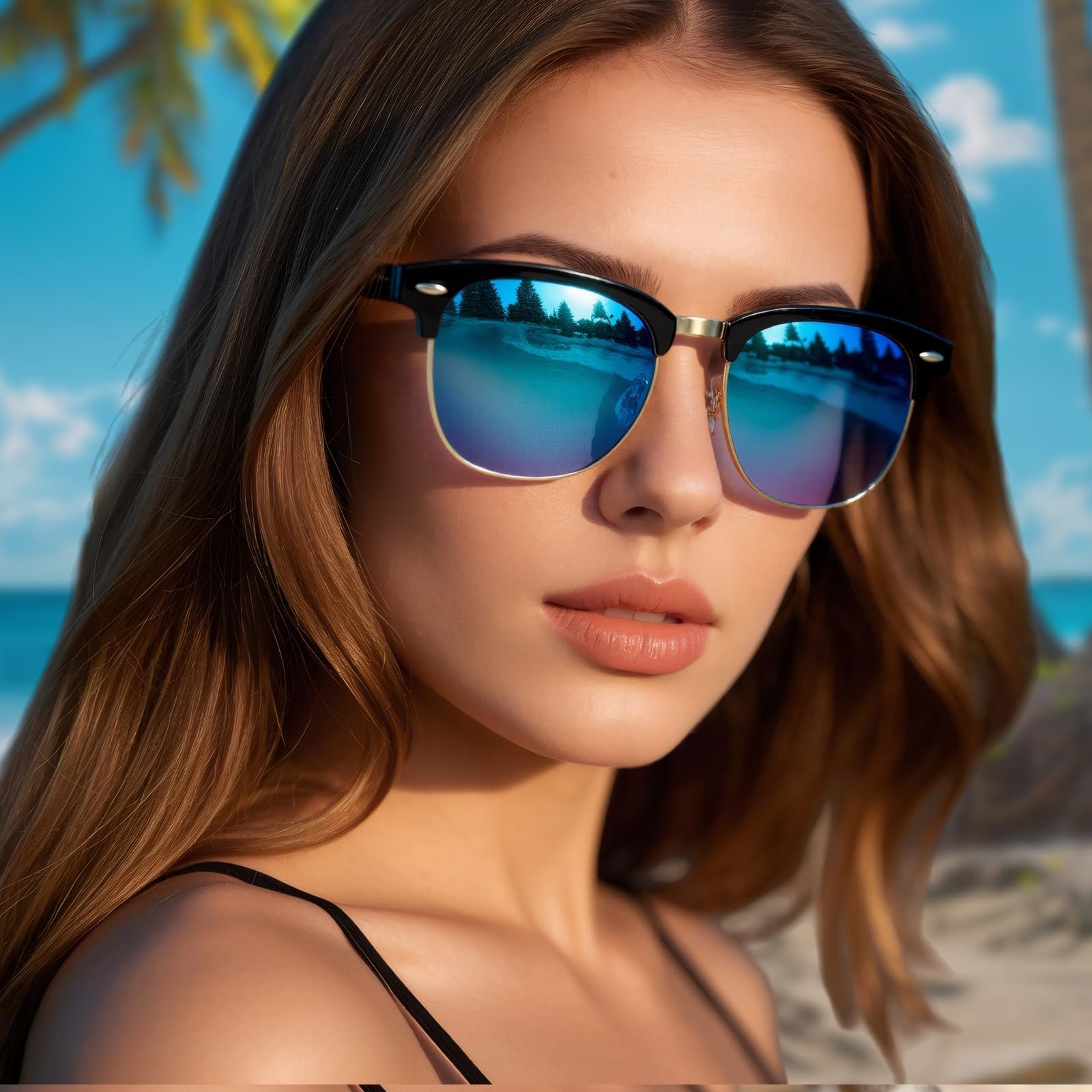 Polarized Sunglasses for Men Women Classic Round Sunglasses Fashion Lightweigh for Outdoor Driving Vacation 1 Pcs
