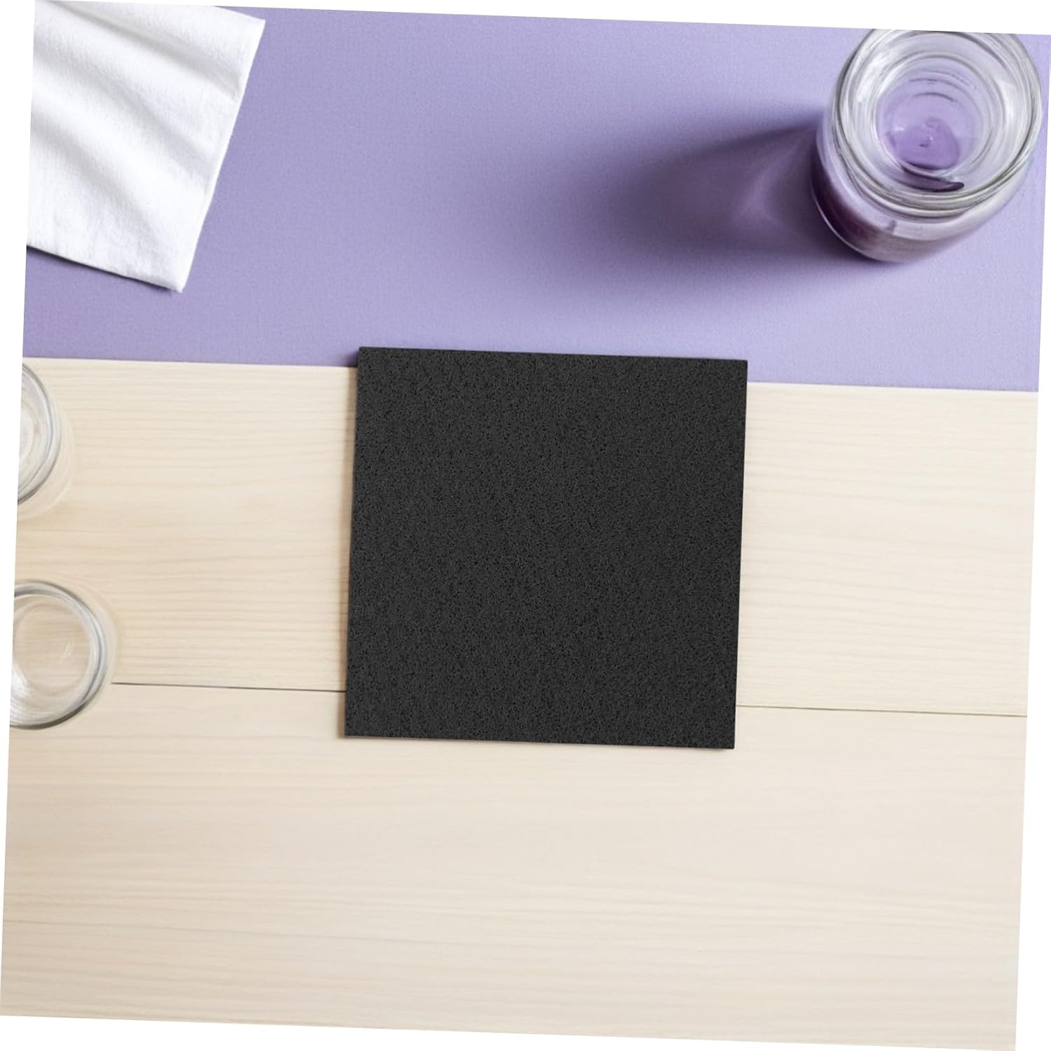 2pcs High Temperature Graphite Carbon Felt Insulation Blanket 100×100×10mm Soft Thermal Protection for Vacuum Furnace and Industrial Lab Use