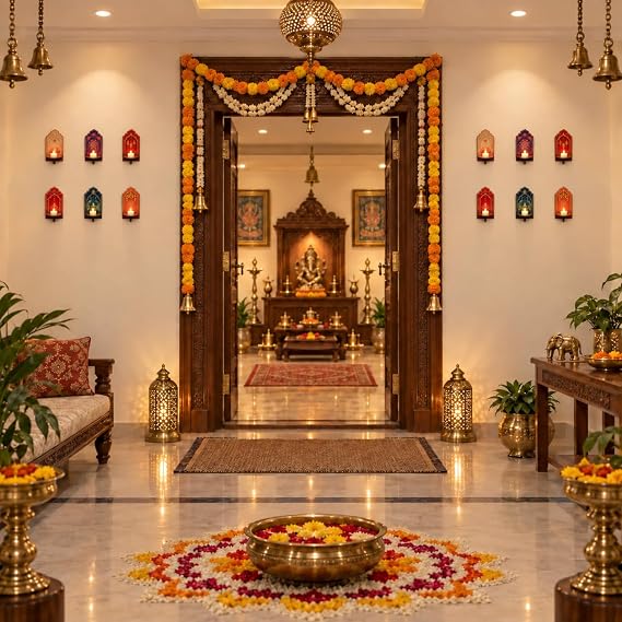 12 Pcs Diwali Wall Decorations for Home Lotus Candle Holders
