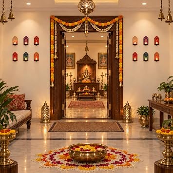 12 Pcs Diwali Wall Decorations for Home Lotus Candle Holders