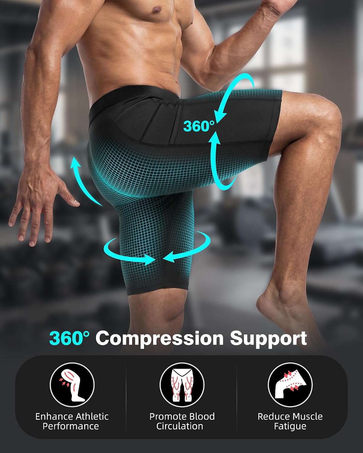 Mens Compression Shorts with Pocket, Spandex Running Underwear