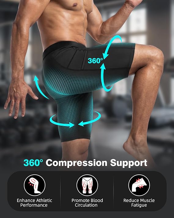 Mens Compression Shorts with Pocket, Spandex Running Underwear