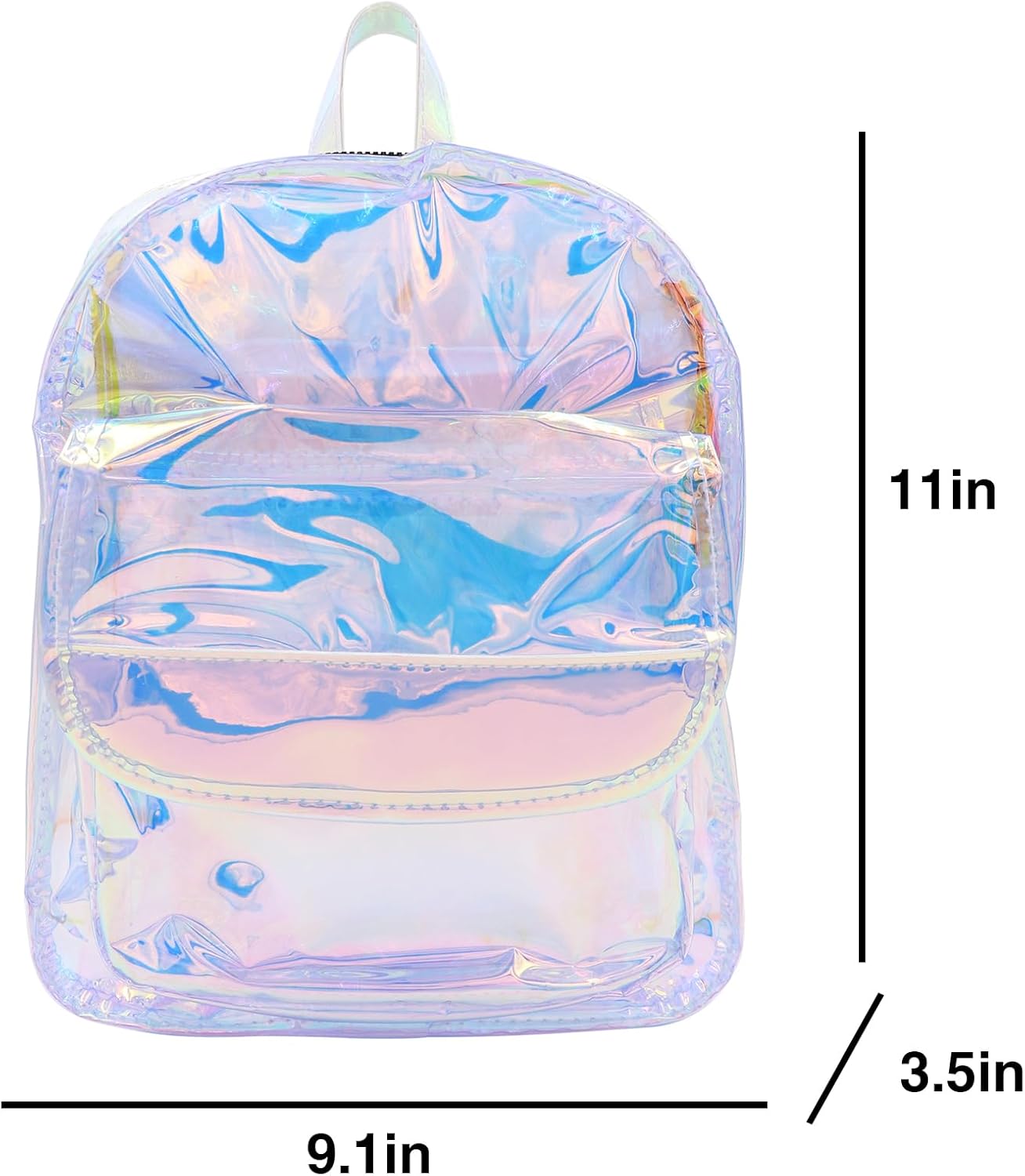 Holographic Daypack Waterproof Transparent Shoulder Bag Casual See Through Satchel for Concert Sport Travel,Silver 6# - Image 3