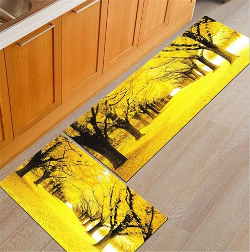 2 alfombras de cocina antideslizantes largas para baño, lavable, alfombra de cocina, dormitorio, alfombra para decoración del hogar (23.6 pulgadas x