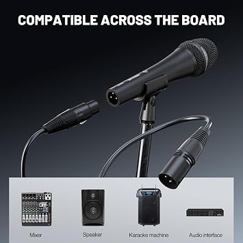 Phenyx Pro Vocal Microphone Super Cardioid Dynamic Microphone 16.3ft XLR Cable Mic Clip Storage Bag Wired Handheld Microphone for Singing Stage Studio Karaoke PM-26