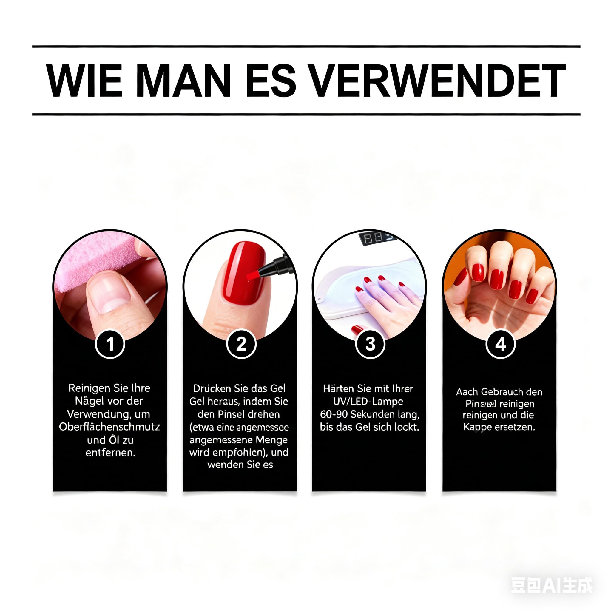Alena Paris 5 Nail Pens Nagellack Stifte Set - Gel Nail Arts Pen, Schnelltrocknend, Langlebiger & Bruchsicherer Nagellack Stift für Nagelkunst
