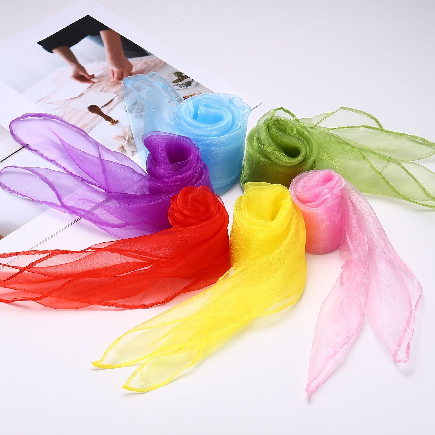 Dance Scarves, Square Juggling Scarves Music Movement Learning Performance Props Accessories
