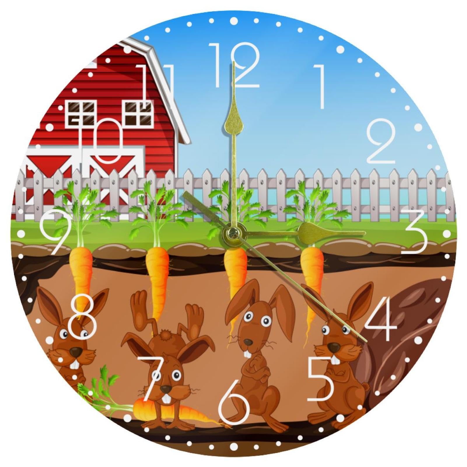 Horloge murale silencieuse sans tic-tac fonctionnant à piles pour chambre à coucher et bureau