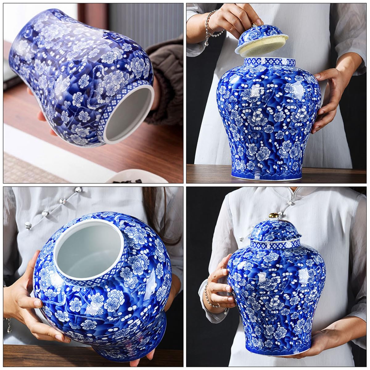 Contenedor de Cerámica Resistente al Desgaste y Fácil de Limpiar para Guardar Té Diseño Clásico Color Aleatorio Adecuado para Almacenar Infusiones Cocina