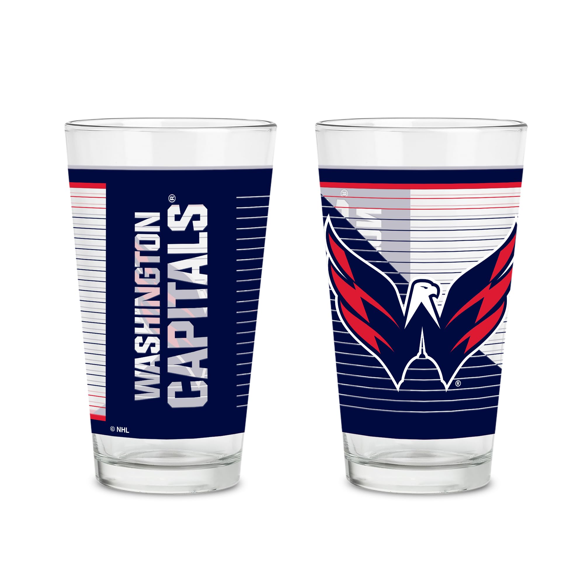 Verres à pinte NHL Washington Capitals robustes qui passent au lave-vaisselle sans décoloration