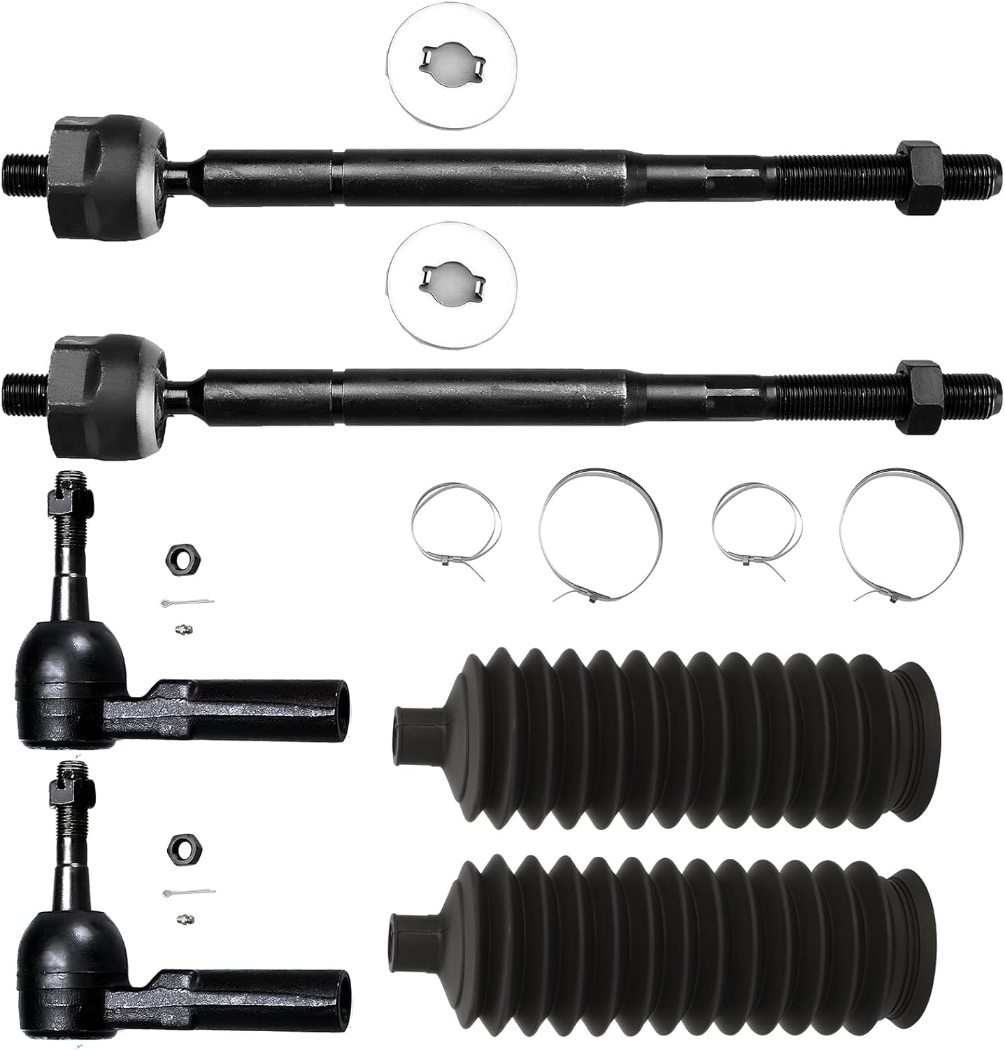 OCPTY - New 6-Piece Inner Tie Rod End Outer Tie Rod End Steering Rack Boot fit 2005-2015 For Toyota For Tacoma 2WD Base & X-Runner