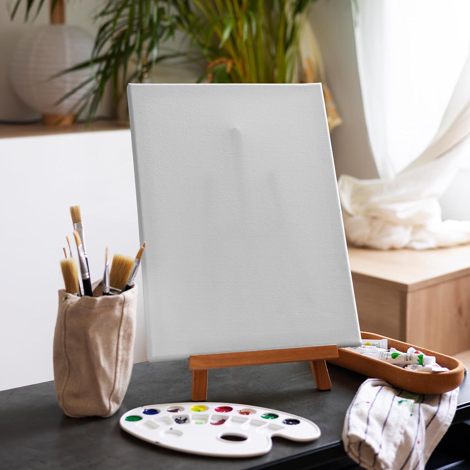 6 Pcs Canvas Boards for Painting, Cotton Fabric Artist Panels