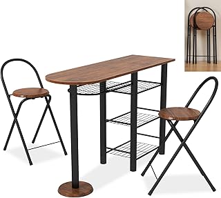TANGZON 3PCS Dining Table and Chairs Set, Woo...,