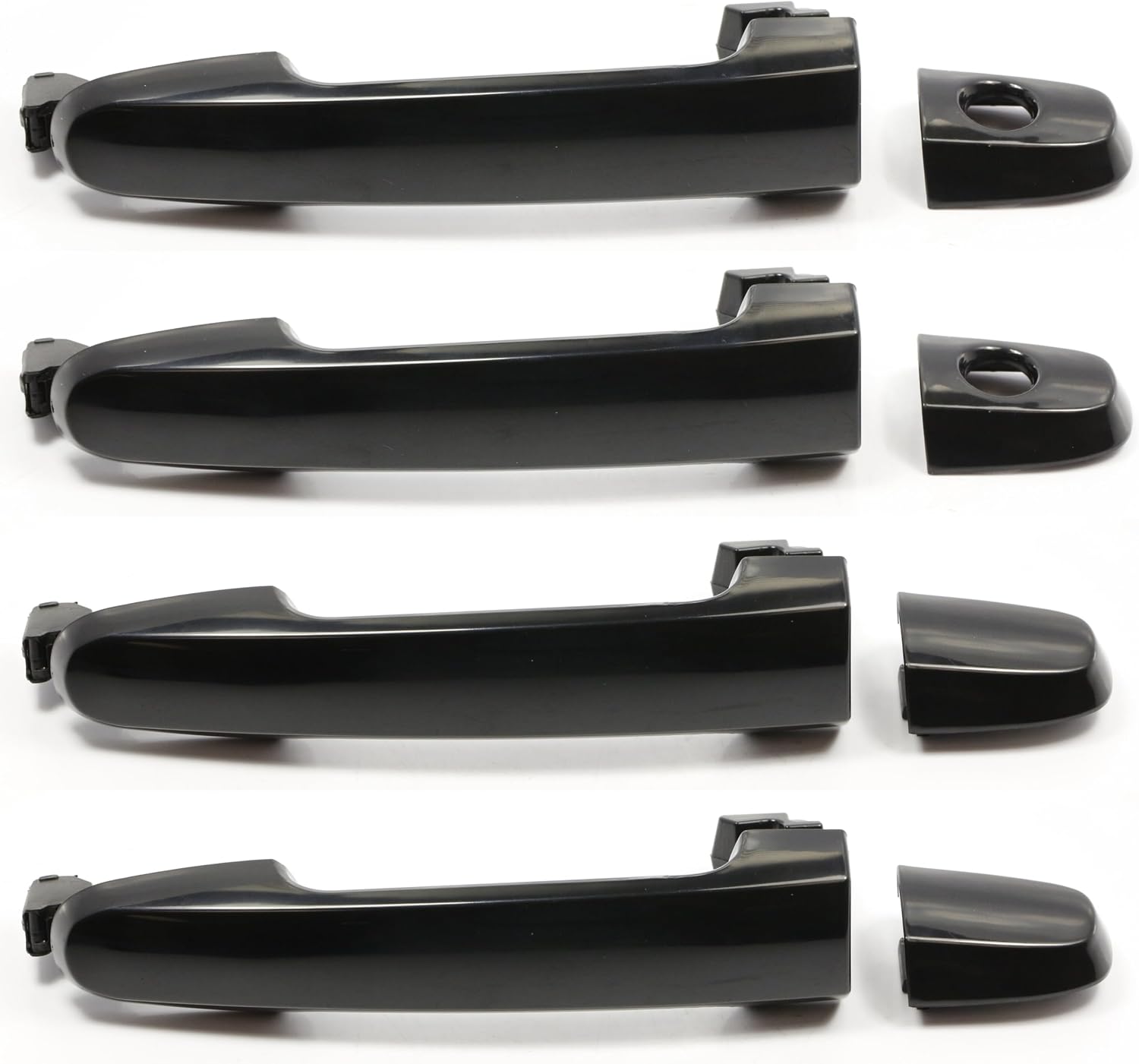 Performance PFM-224859 Outer Exterior Outside Door Handle Smooth Black Set of 4