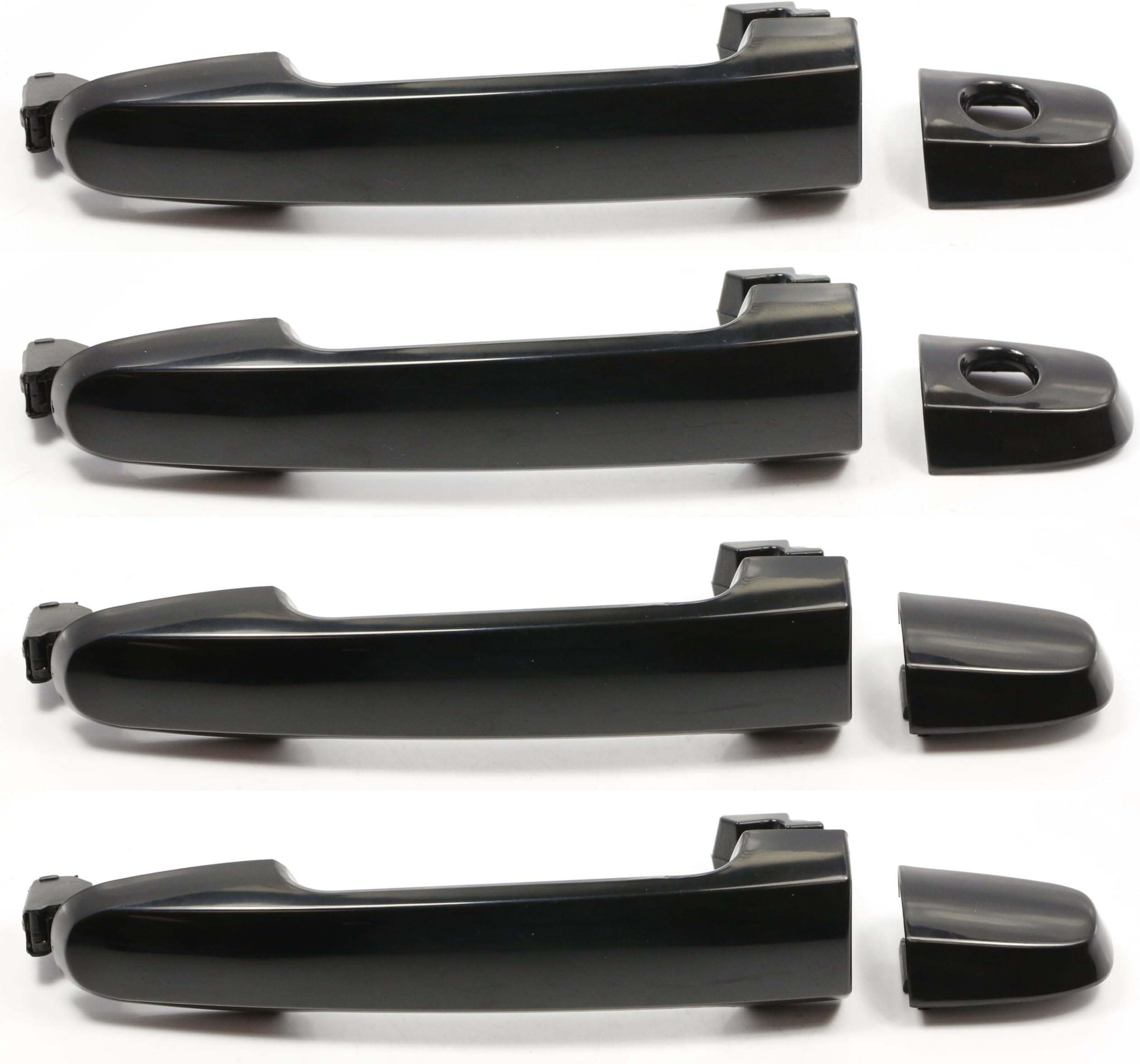 224859 Outer Exterior Outside Door Handle Smooth Black Set of 4 for Various Toyota Models