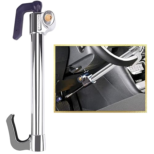Tevlaphee Universal Steering Wheel Brake Lock Anti-Theft Retractable Double Hook