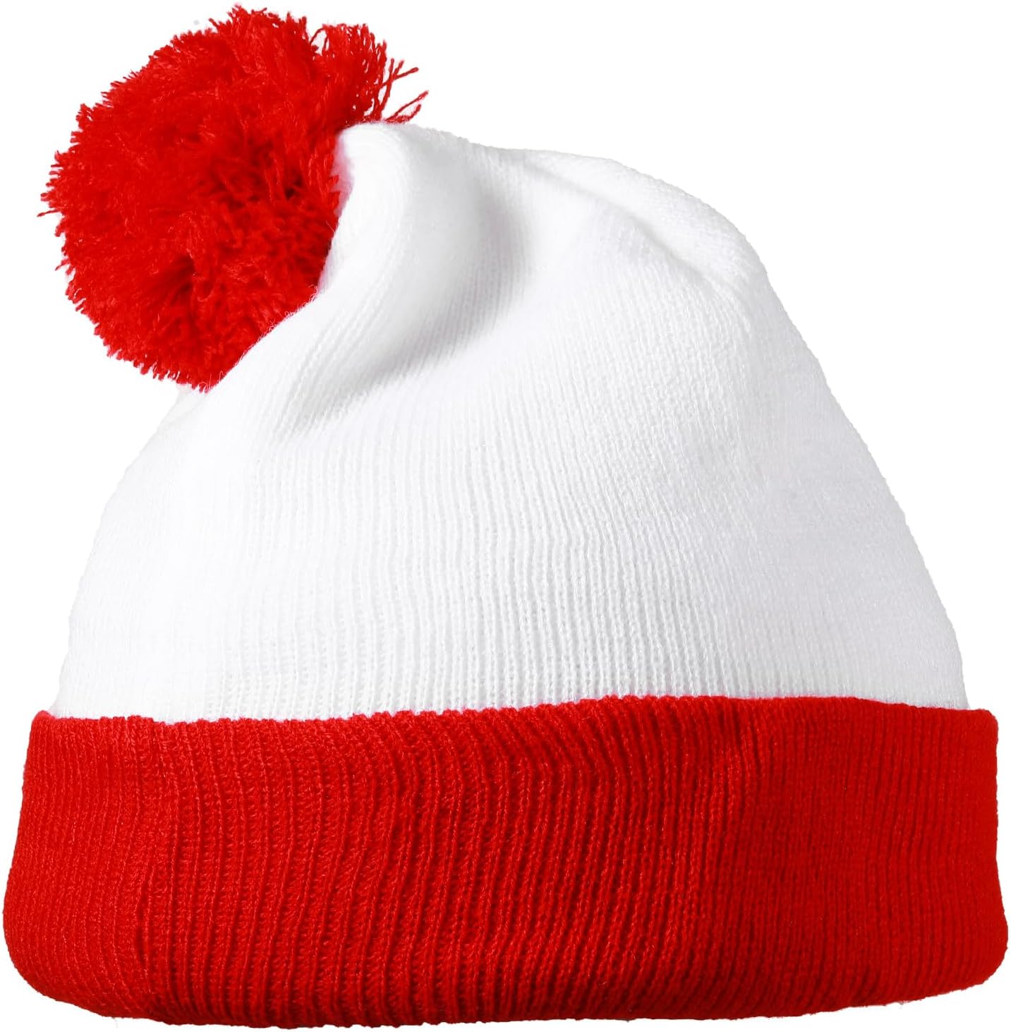 Yaomiao Christmas Hat Red White Beanie Pom Pom Cuff Knit Beanies Xmas Winter Hat for Men Women Adult