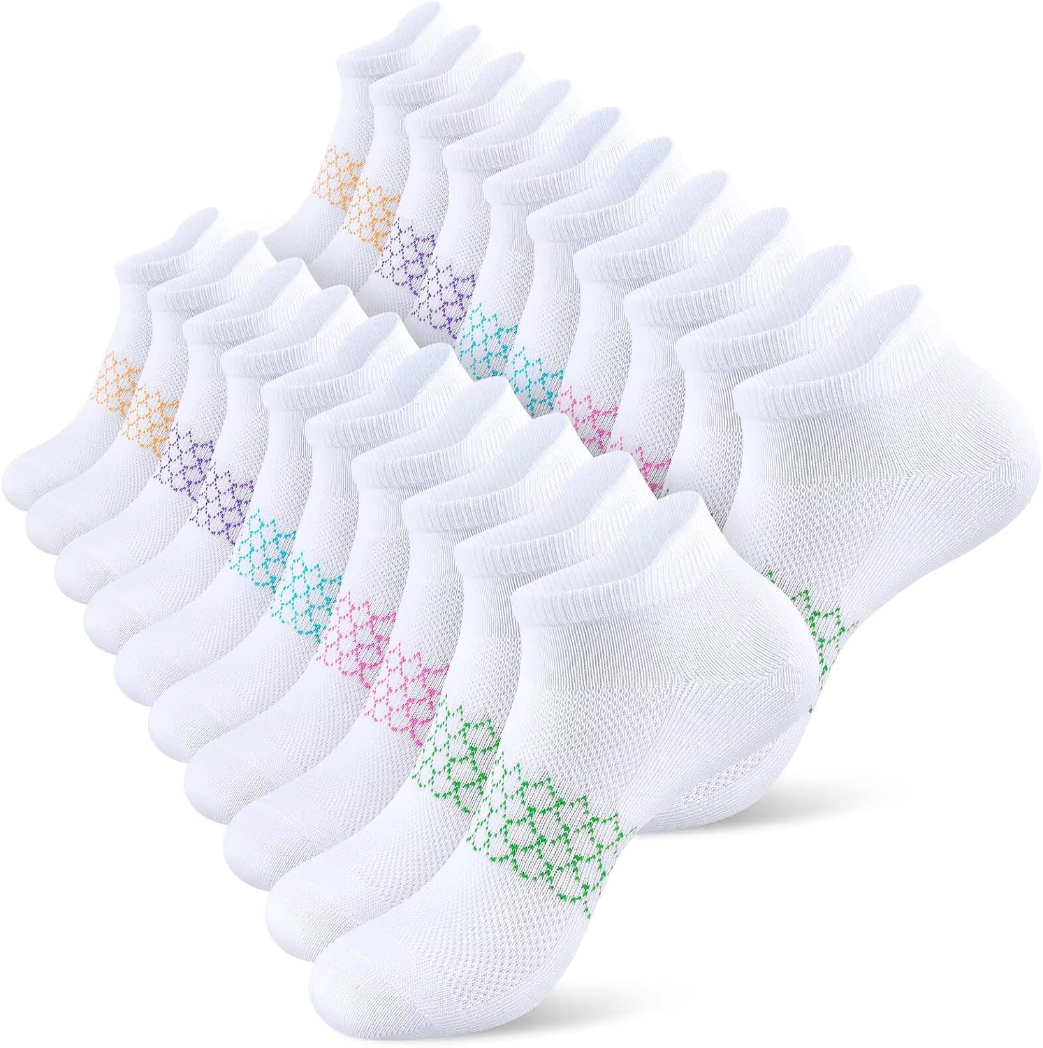 10 Pairs womens ankle Socks Cotton Breathable Arch Support with Tab