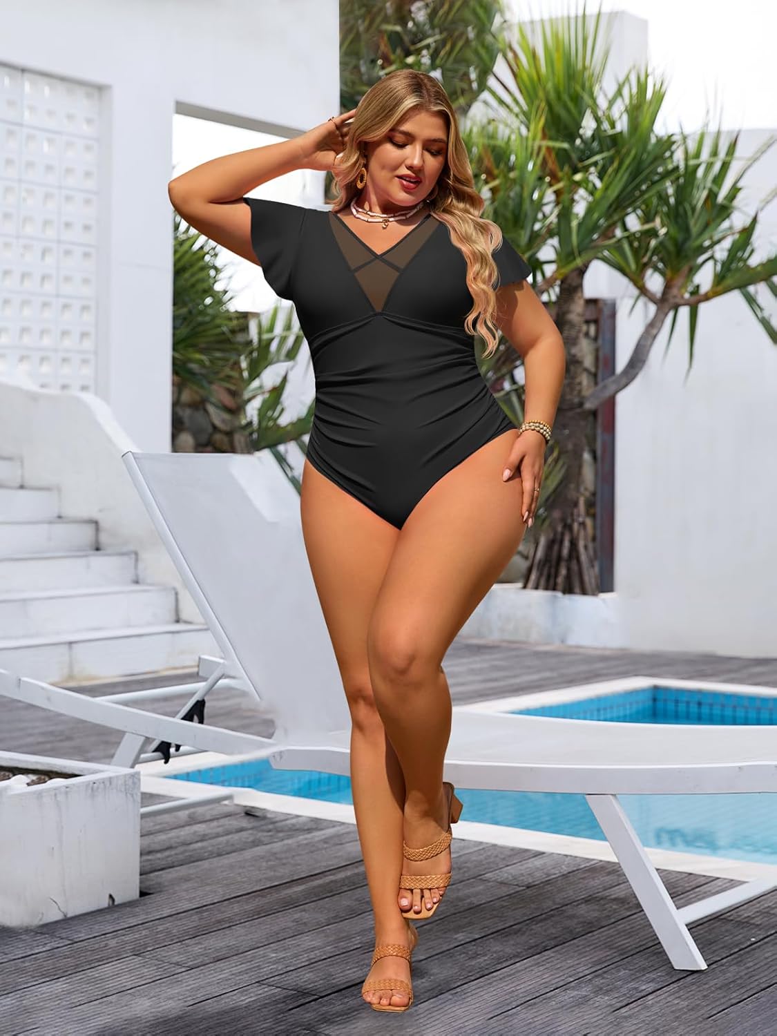 Womens One Piece Swimsuits Full Coverage Modest Bathing Suit Tummy Control Slimming Swim Suits for Women 2026