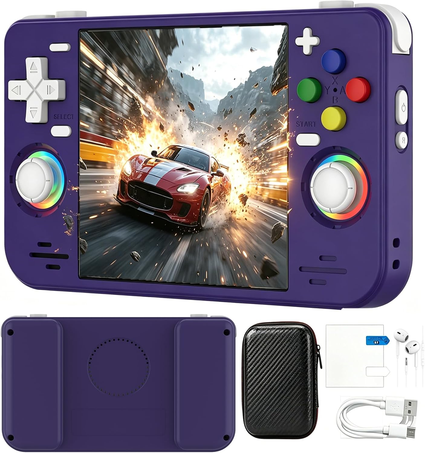 RF40H Retro Handheld Game Console,4 Inch IPS Screen 720*720, 22000+ Games 128G TF, 4000mAh Battery,25+ Emulators, Linux System, 3.5mm Wired Headphones