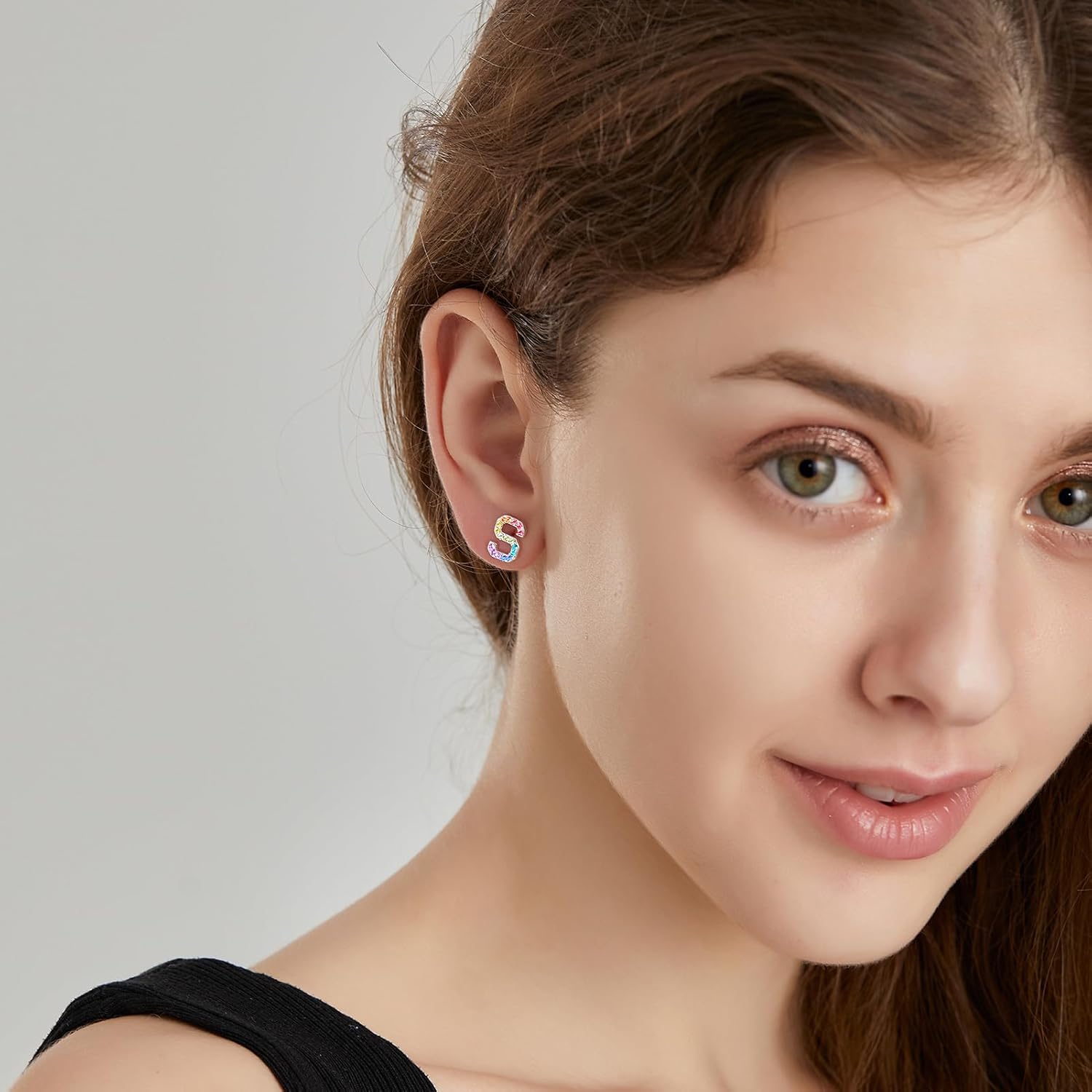 Women Initial Letter Stud Earrings,Alphabet Number Earrings Gifts Jewelry for Women - Image 3